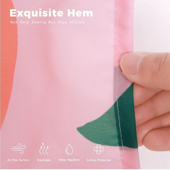 Peach Pattern Shower Curtain - Picture 5 of 6